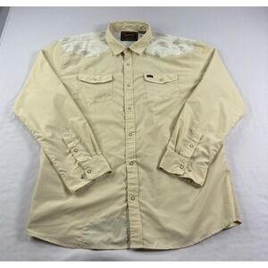 Howler Bros Shirt Mens XL Yellow H Bar B Tech Snap Up Western Floral